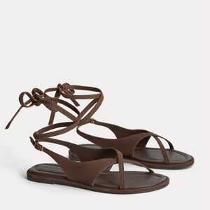 Everlane Dark Brown Wrap Sandals